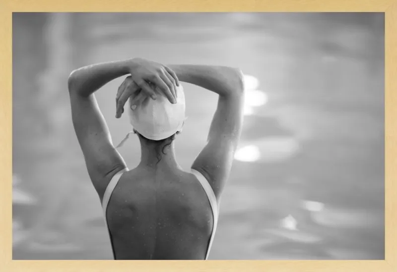 Woman Swimmer in a White Cap by Lucy Snowe for Artfully Walls