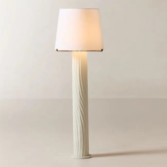 Sandy Plaster Floor Lamp 58"