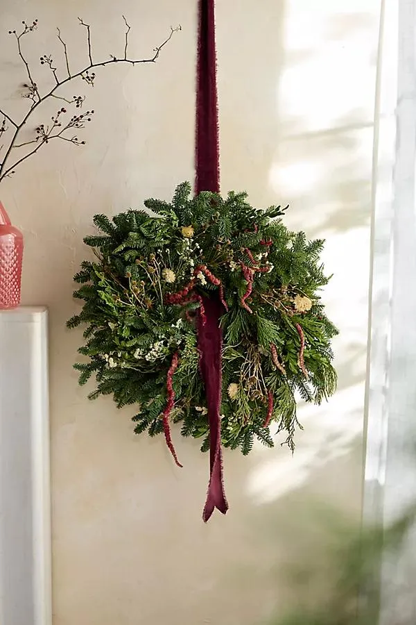 Fresh Amaranth + Evergreen Wreath