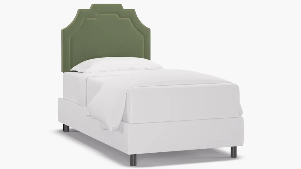 Art Deco Headboard, Vert Classic Velvet, Twin
