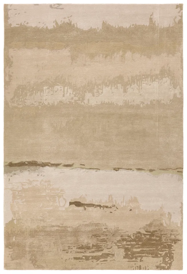 Juna GES63 Handmade Abstract Beige and Tan Area Rug (6'X9')