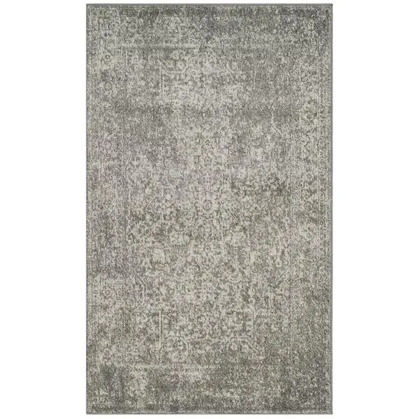 Evermere Distressed Medallion Grey Area Rug