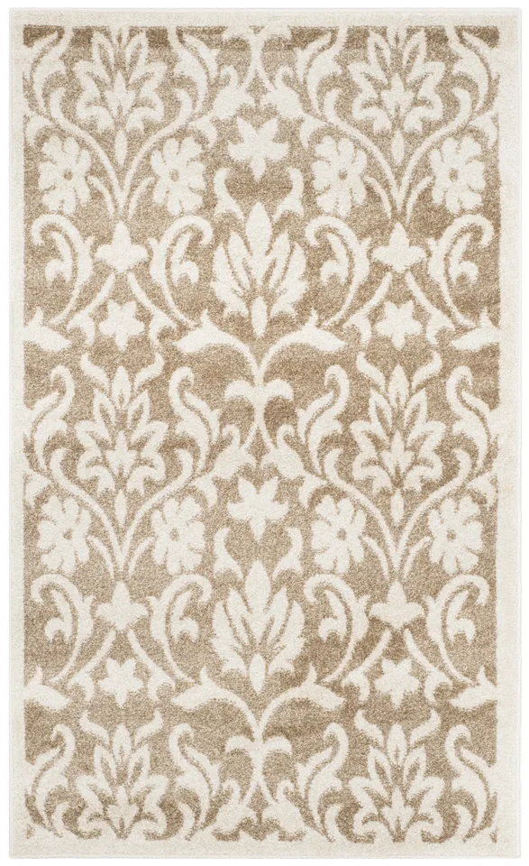 Arlo Home Indoor/Outdoor Woven Area Rug, AMT424S, Wheat/Beige,  4' X 6'