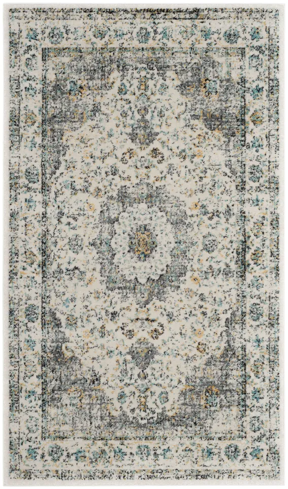 Arlo Home Woven Area Rug, EVK220B, Grey/Gold,  3' X 5'