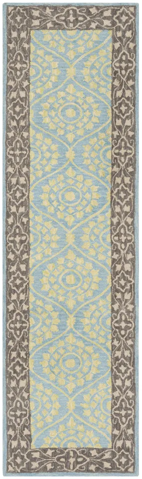 Arlo Home Hand Hooked Area Rug, SZN104A, Chocolate/Yellow,  2' 3" X 8'