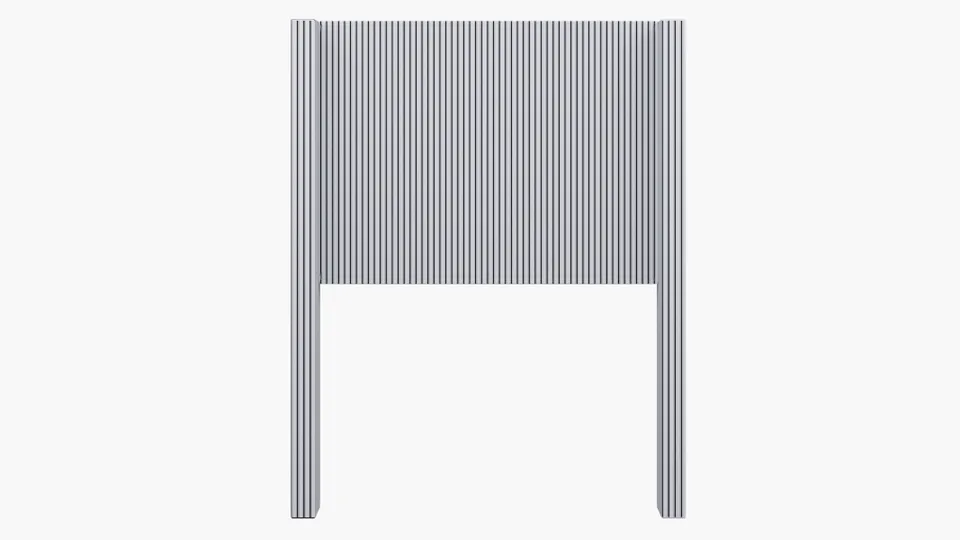 Modern Wingback Headboard, Black Classic Ticking Stripe, Twin