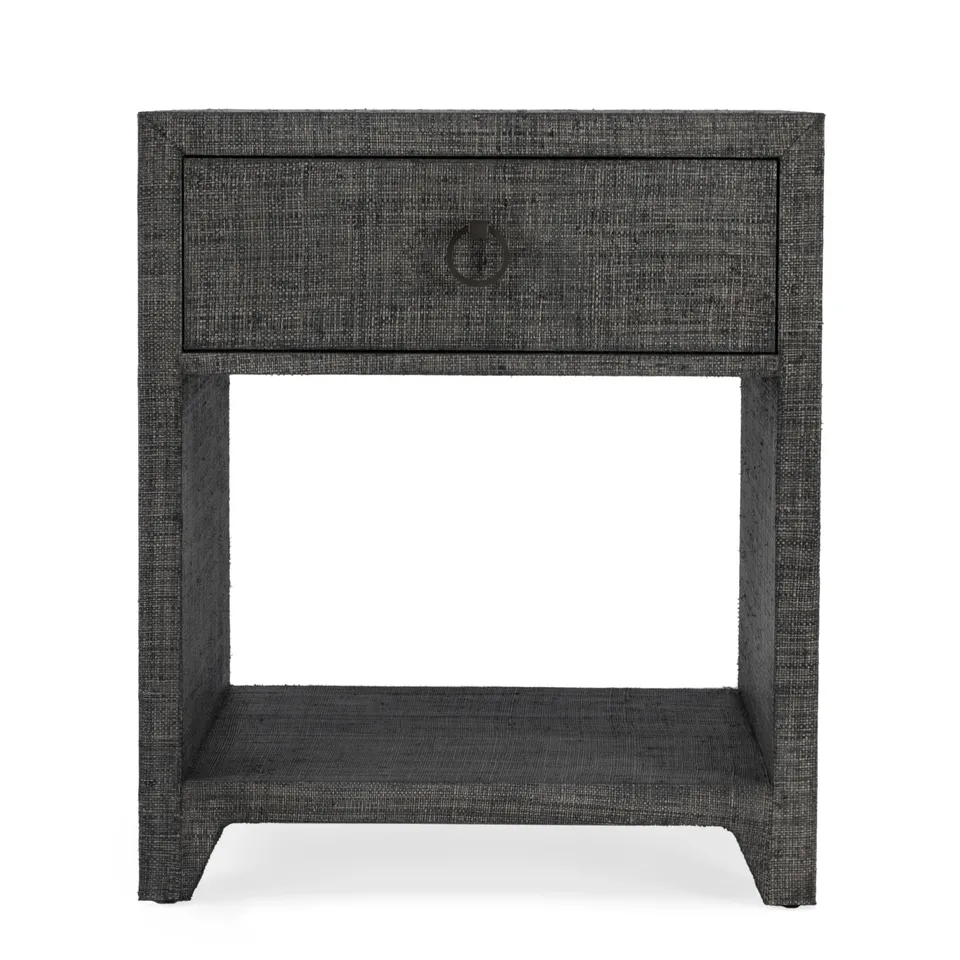 Bar Harbor Charcoal Raffia Nightstand