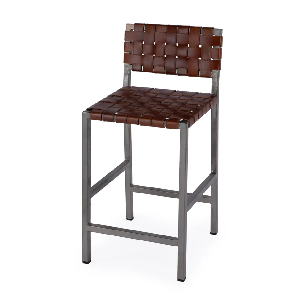 Bromley Brown Leather Counter stool