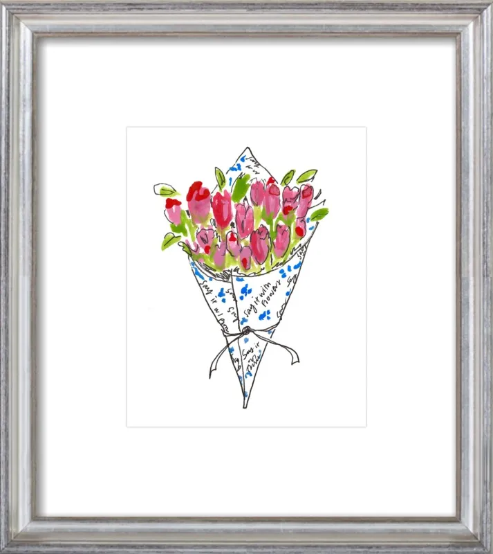 Bodega Flowers in Blue and Pink by Larsen McDowell for Artfully Walls