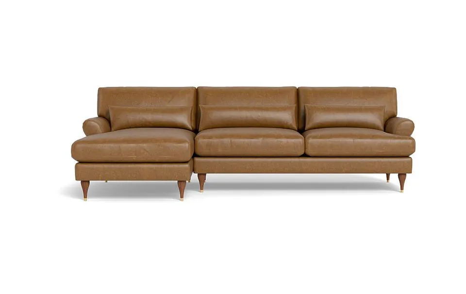 Maxwell Leather Sectional Sofa with Left Chaise by Apartment Therapy