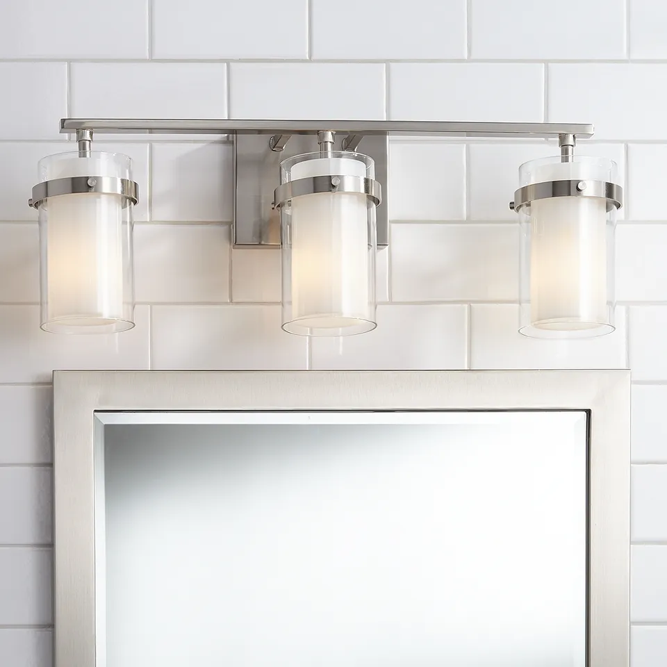 Possini Euro Kazran 21 1/4"W Brushed Nickel 3-Light Bath Light