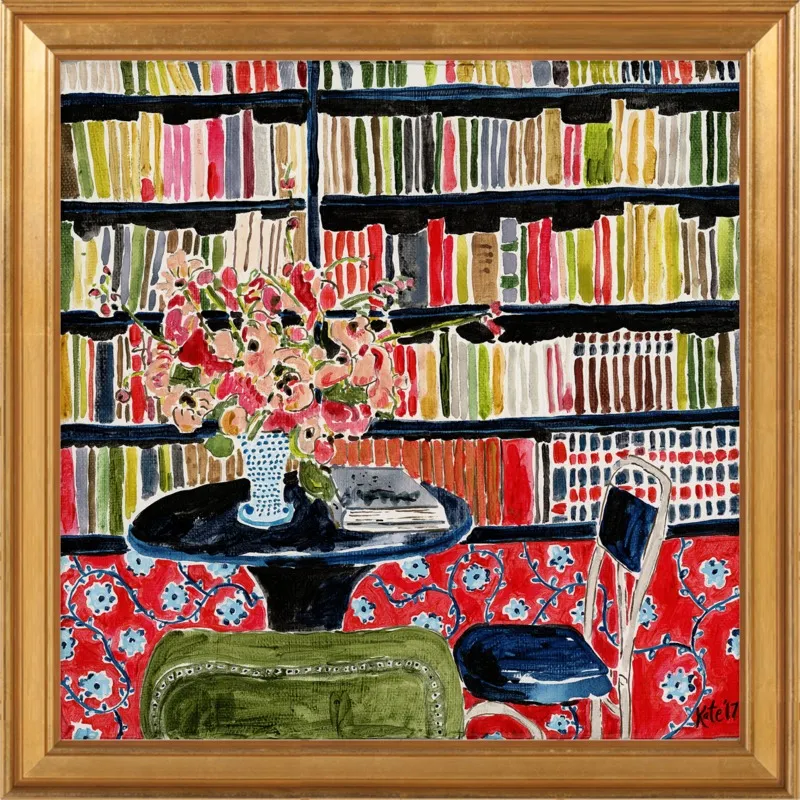 Books with Flowers by Kate Lewis for Artfully Walls