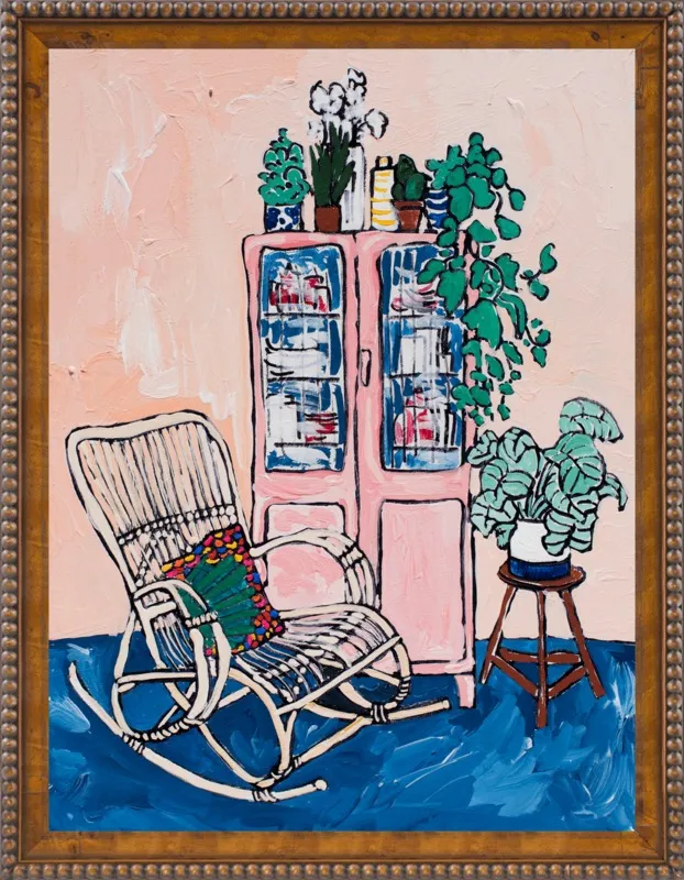 Rocking Chair In Pink Interior by Lara Lee Meintjes for Artfully Walls