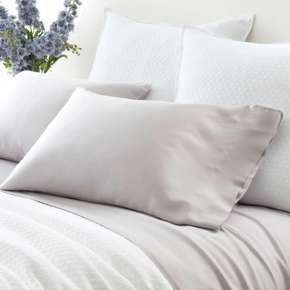 Silken Solid Grey Pillowcases (Pair)