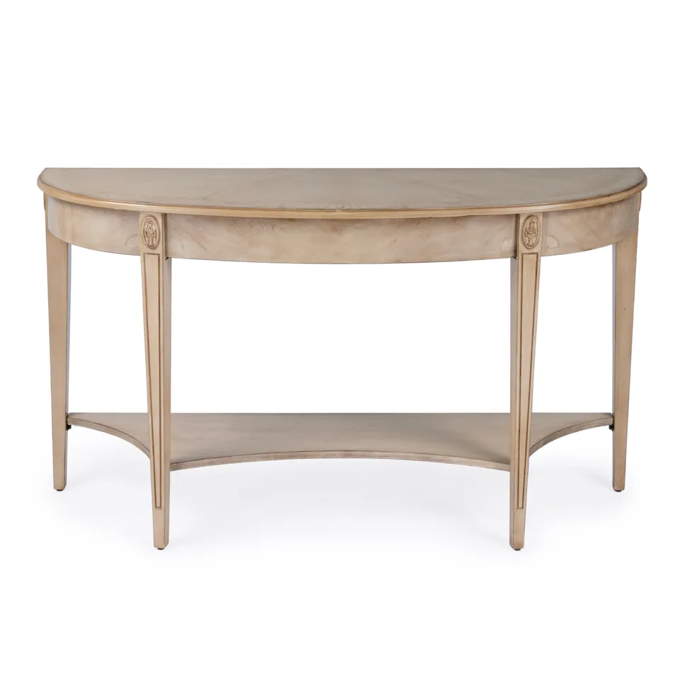 Astor Antique Beige Demilune Console Table