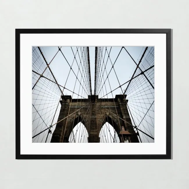 'Brooklyn Bridge' Photographic Print In Black Frame 38X31"x31.5"