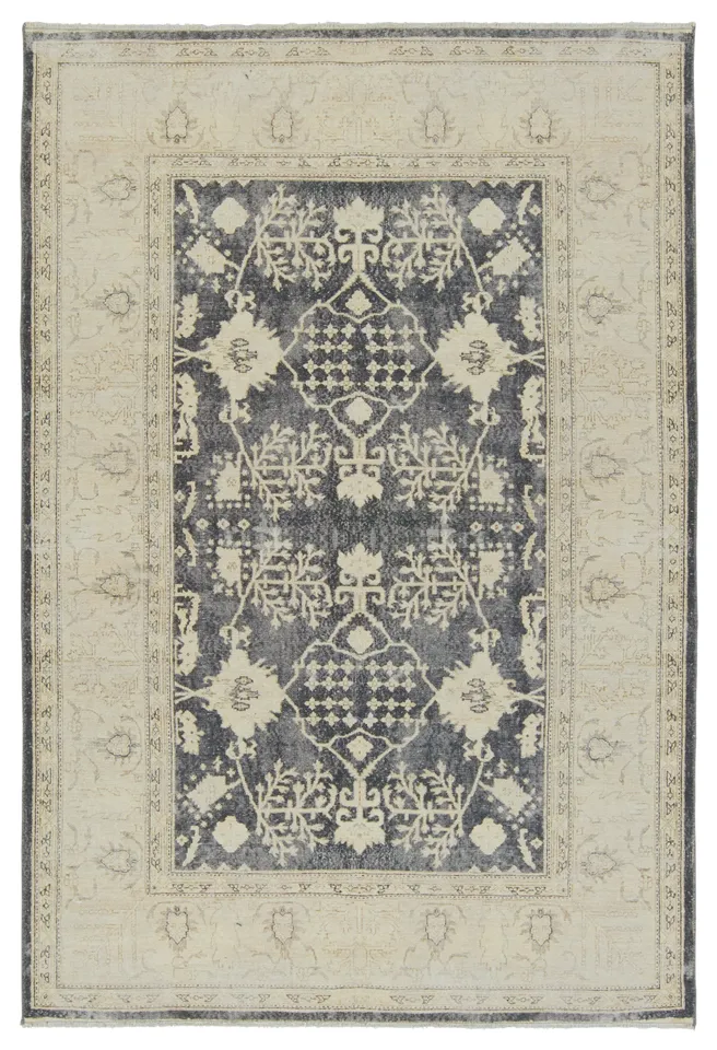 Pia Medallion Navy/ Cream Area Rug (5'X8')