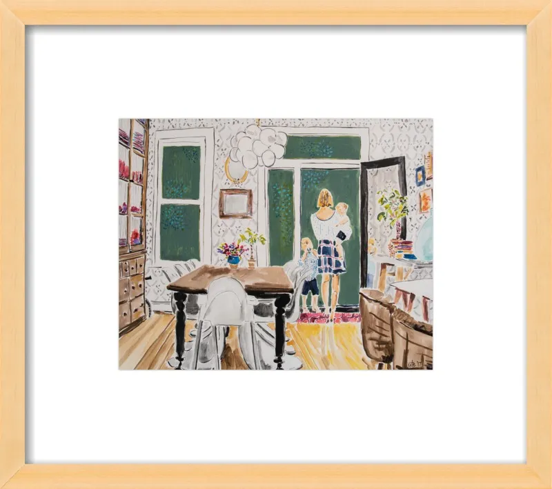 Dining Room with Wallpaper by Kate Lewis for Artfully Walls