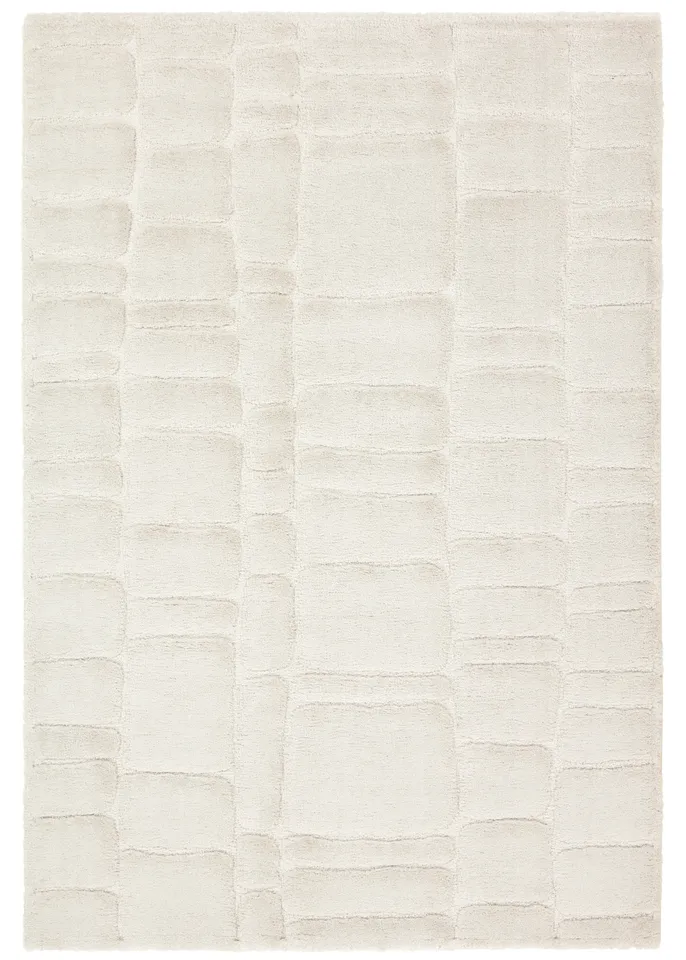 Arthes Poweloomed Geometric White Area Rug (7'10"x9'10")