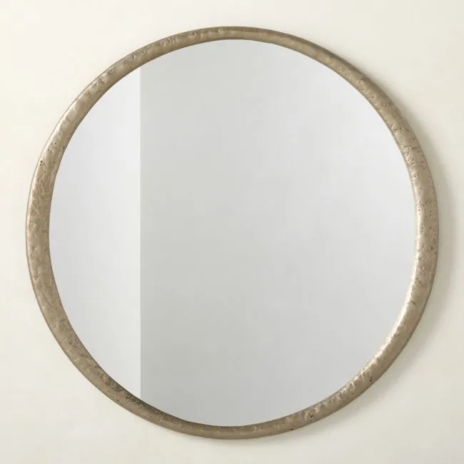 Bronx Nickel Cast Aluminum Round Wall Mirror 48"