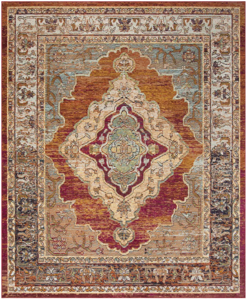 Arlo Home Woven Area Rug, CRS500A, Orange/Light Blue,  10' X 14'