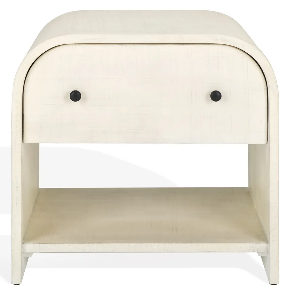 Jaqualina 1 Dr Wood Nightstand - White