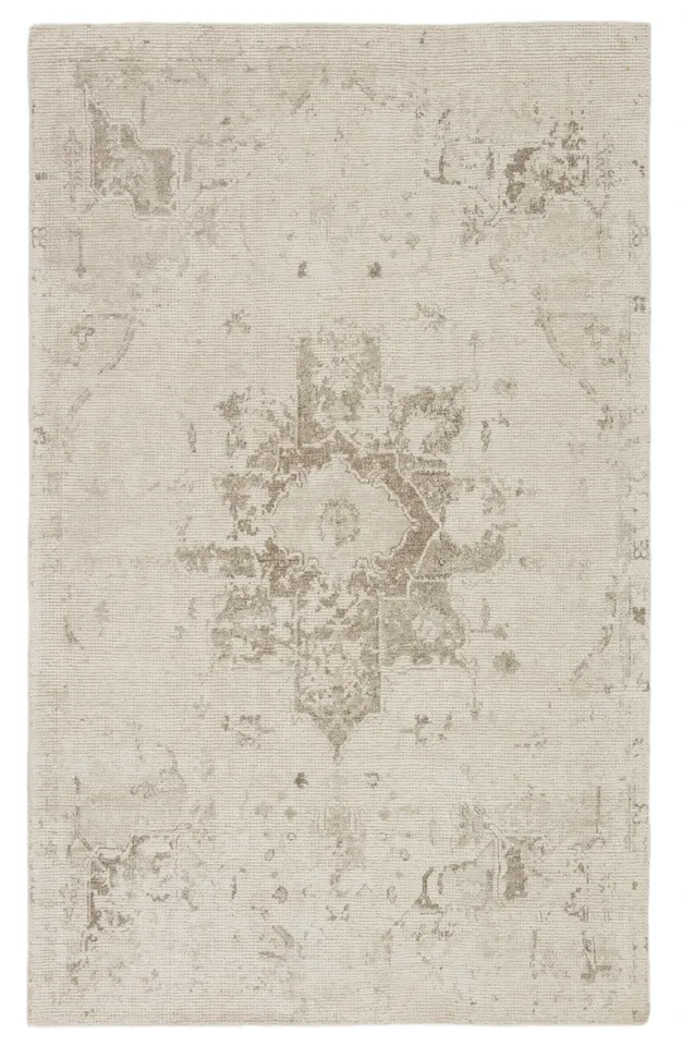 Barclay Butera by Canyon Handmade Medallion Ivory/ Light Gray Area Rug (9'X12')