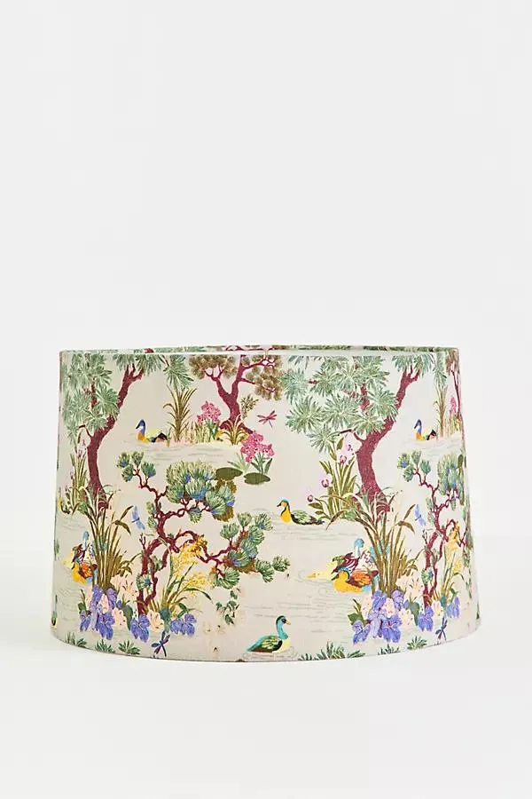 Printed Fabric Drum Lampshade