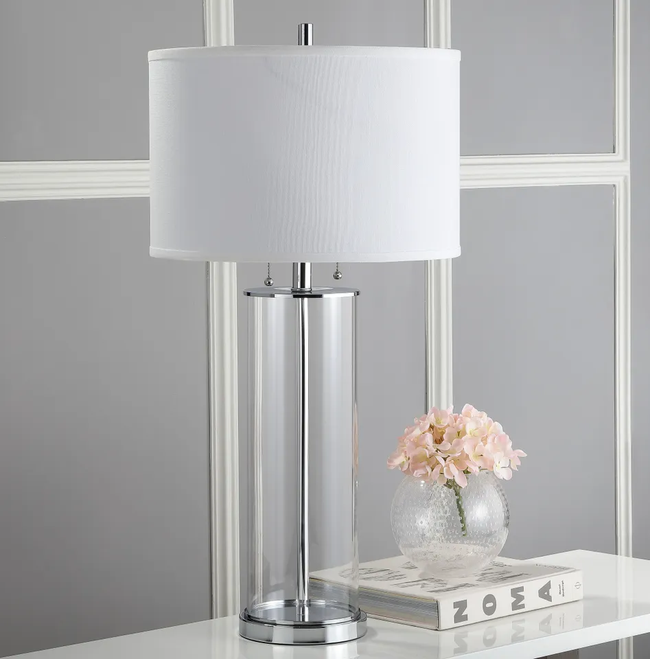 Velma Table Lamp, Set Of 2 - Clear / Off White