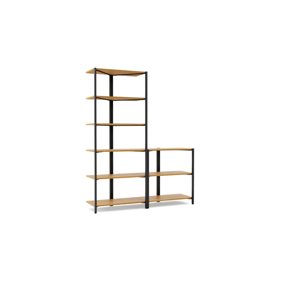 Canon Low & Tall Shelves - Oak - Wood
