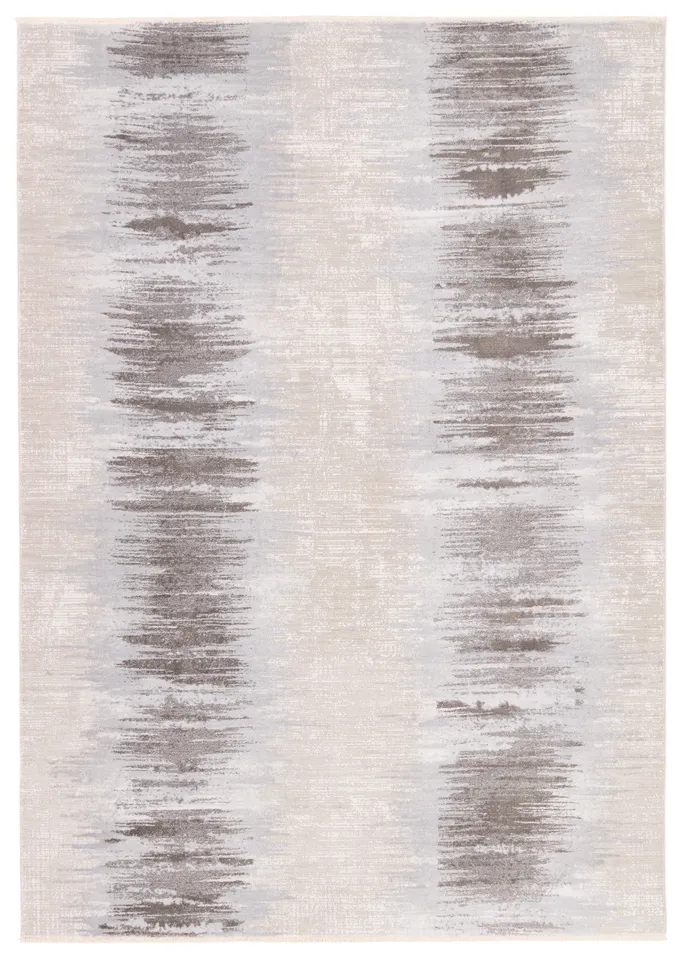 Label J Cassius EBC13 Striped Tan and Taupe Area Rug (5'3"x7'6")
