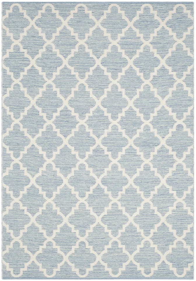 Arlo Home Hand Woven Area Rug, MTK810B, Light Blue/Ivory,  5' X 7'