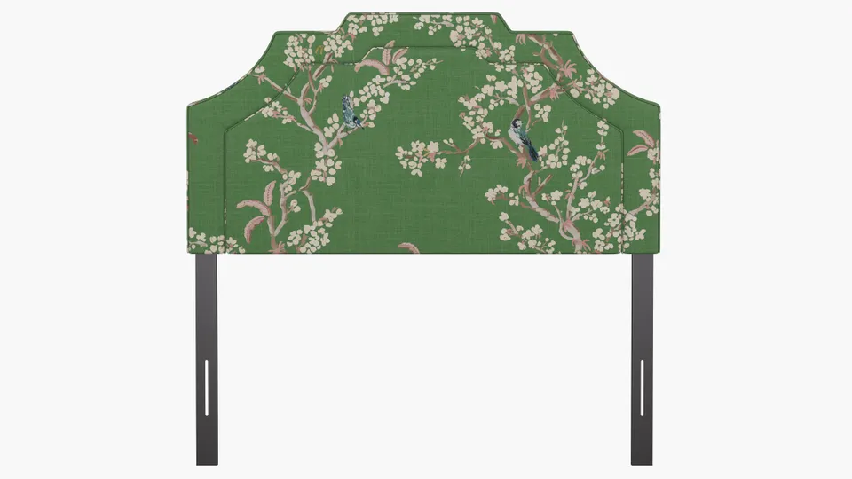 Art Deco Headboard, Jade Cherry Blossom, Full