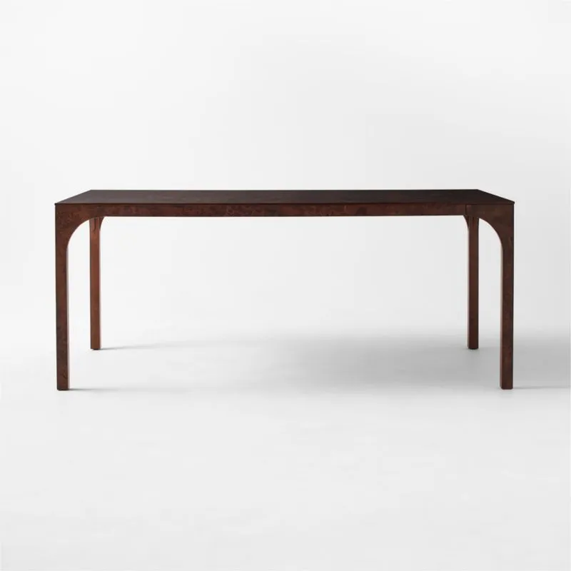 Aqua Virgo 72" Rectangular Dark Burl Wood Dining Table