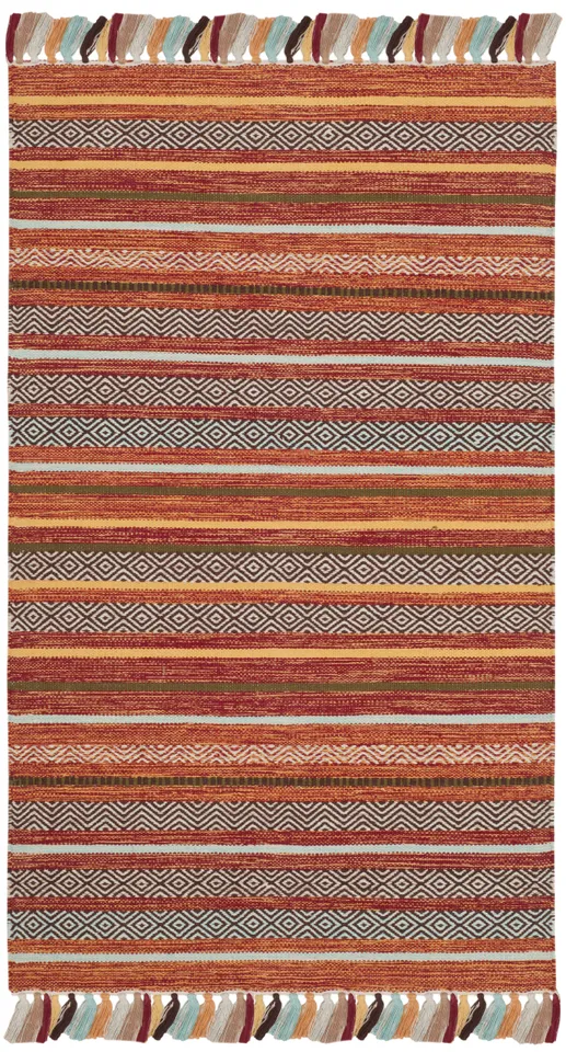 Arlo Home Hand Woven Area Rug, MTK901D, Rust/Multi,  3' X 5'