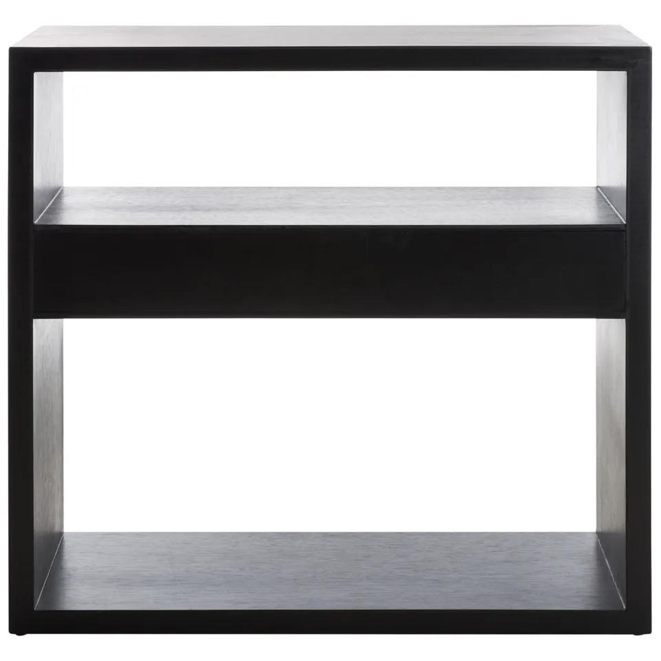 Munson 2 Shelf 1 Drawer Console Table - Black
