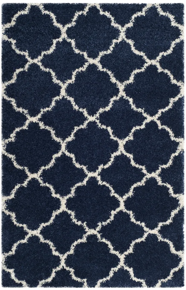 Arlo Home Woven Area Rug, SGH282C, Navy/Ivory,  4' X 6'