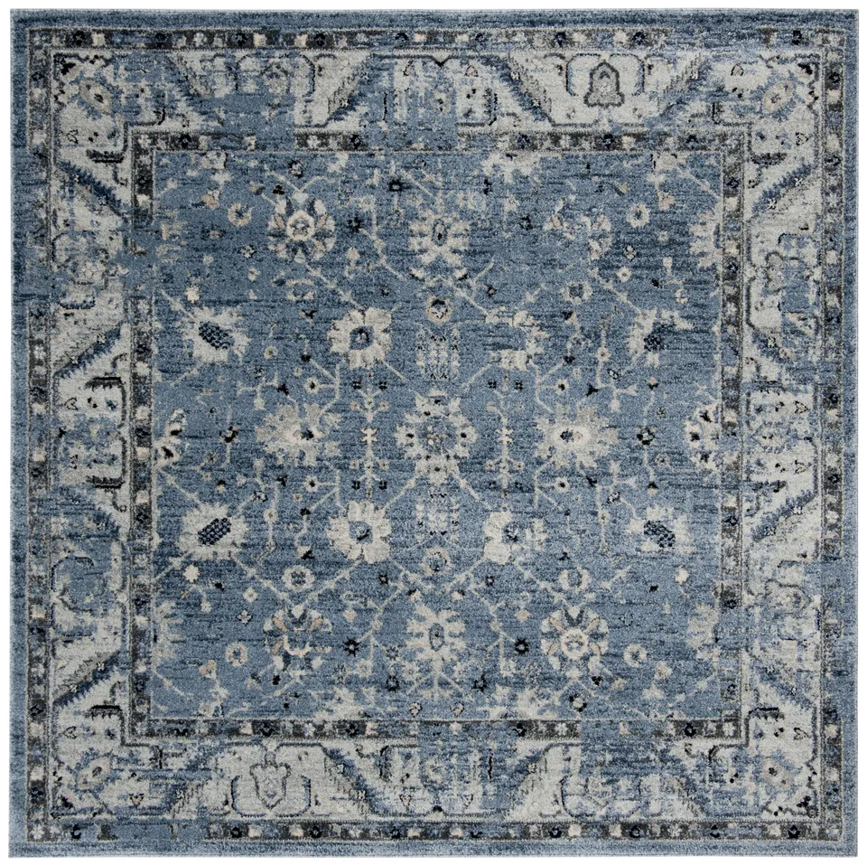 Arlo Home Woven Area Rug, CHL413N, Navy/Light Grey,  6' 7" X 6' 7" Square