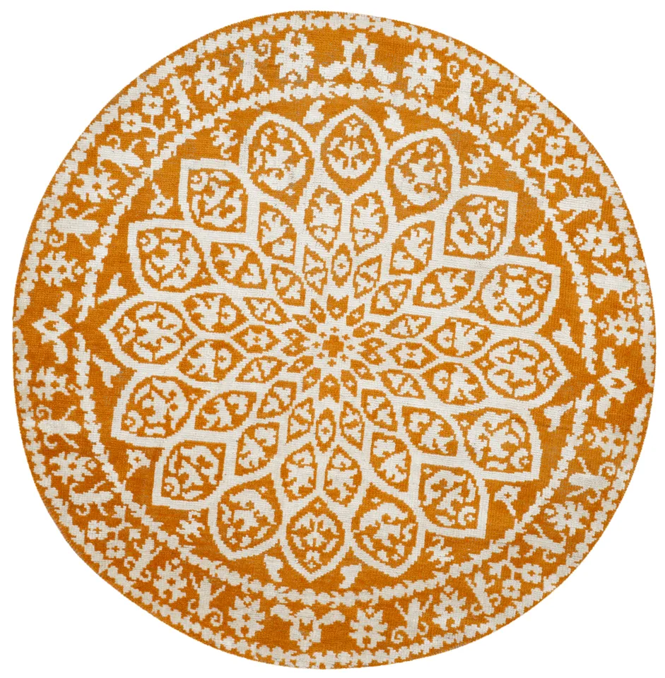 Arlo Home Hand Knotted Area Rug, STW207A, Copper,  6' X 6' Round
