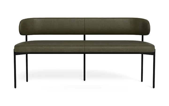 Hollis Leather Metal Framed Bench