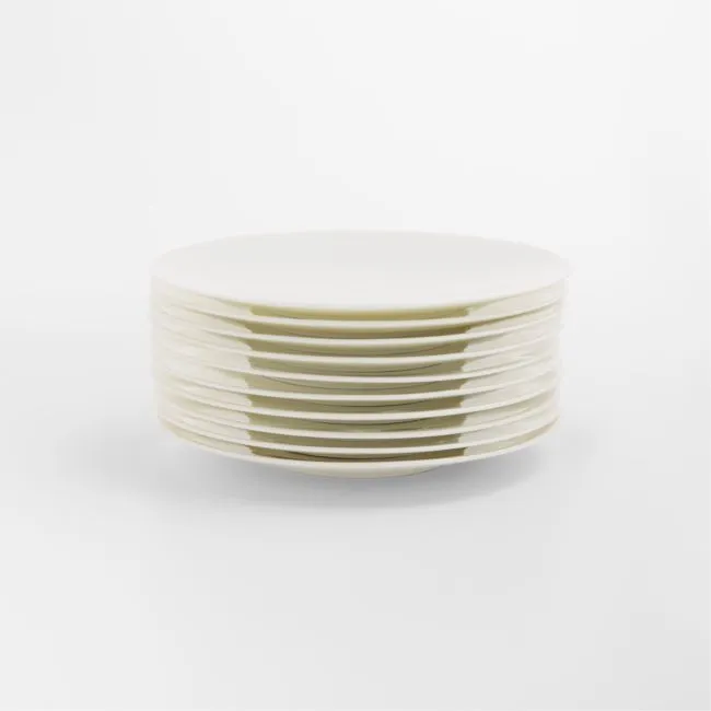 Bennett White Bone China Appetizer Plates, Set of 10