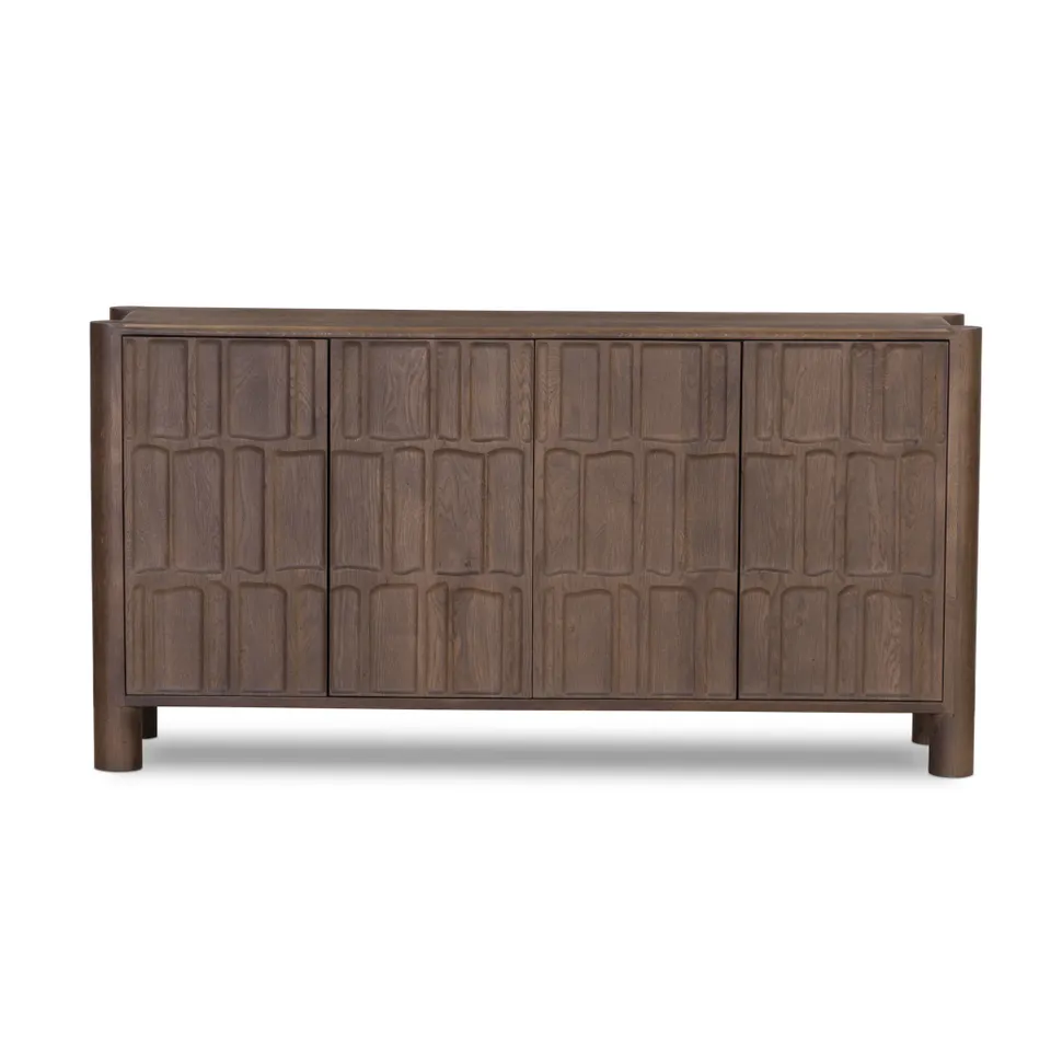 Ezri 4 Door Sideboard - Cocoa Oak