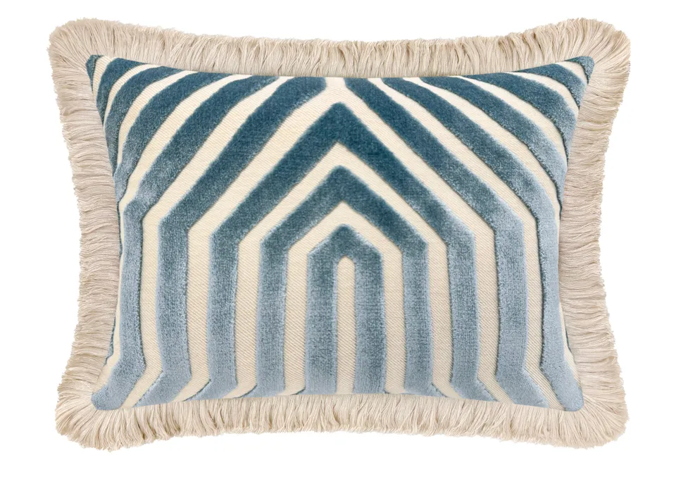 THE MINI :: VANDERBILT // MARINE + FRINGE | SCHUMACHER - THE MINI 10" X 12" / Natural Fringe