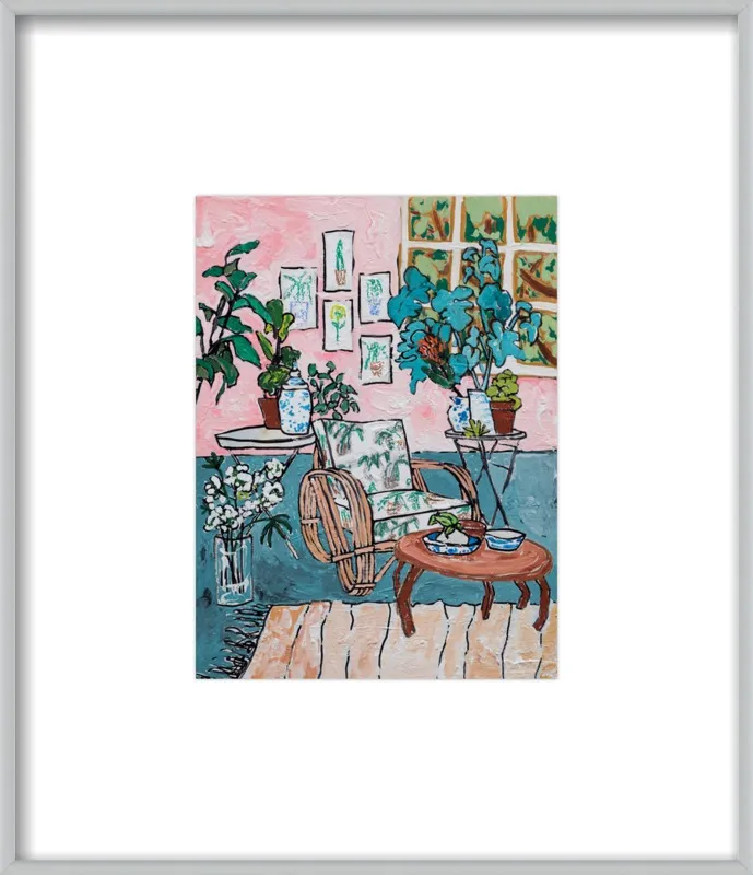 Cane Chair in Tropical Interior by Lara Lee Meintjes for Artfully Walls