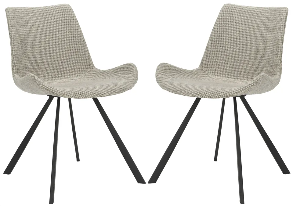 Terra Accent Chair, Set Of 2 - Light Grey / Black