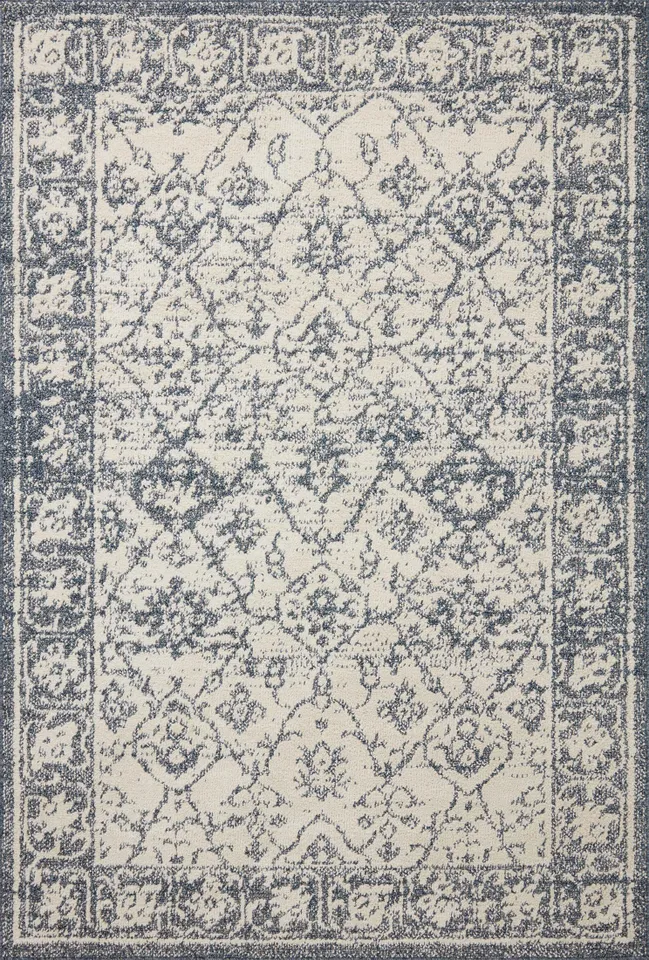 Magnolia Home by Joanna Gaines x Loloi Gigi Ivory / Blue 4'-0" x 6'-0"