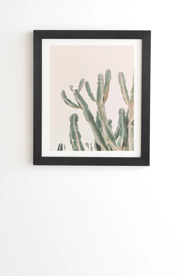 Sunrise Cactus by Sisi and Seb - Framed Wall Art Basic Black 30" x 30"