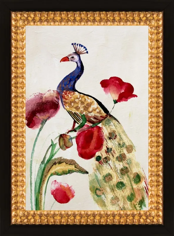 blue gold peacock by Ruti Shaashua for Artfully Walls