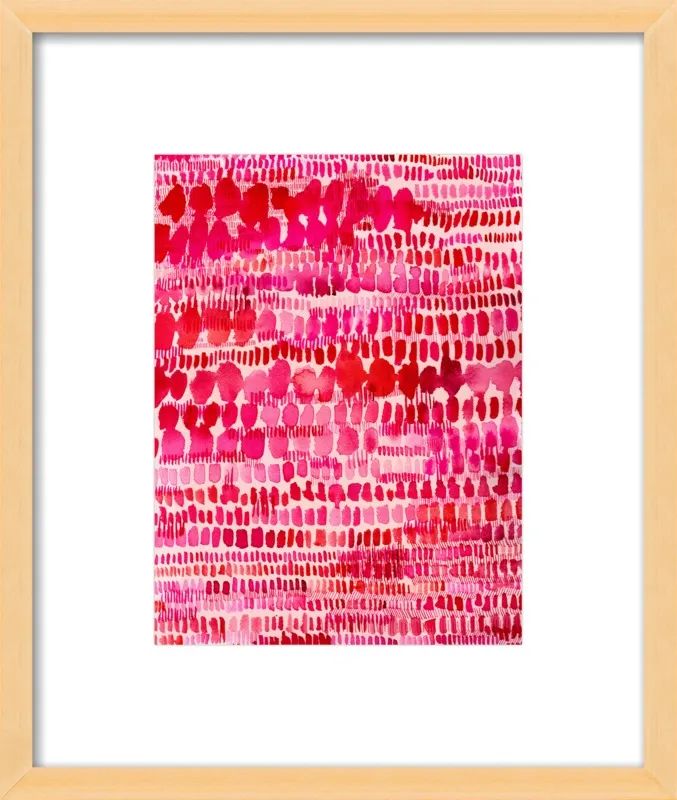 Pink and Red Watercolor Patterns Wall Art  by Paula Mills for Artfully Walls