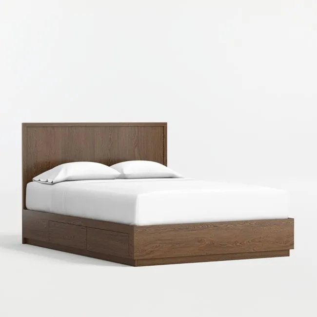Oliver Deep Brown Ash Wood Kids Full Storage Bed